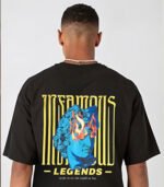 Infamous Legends Oversized Black T-Shirt - Image 2